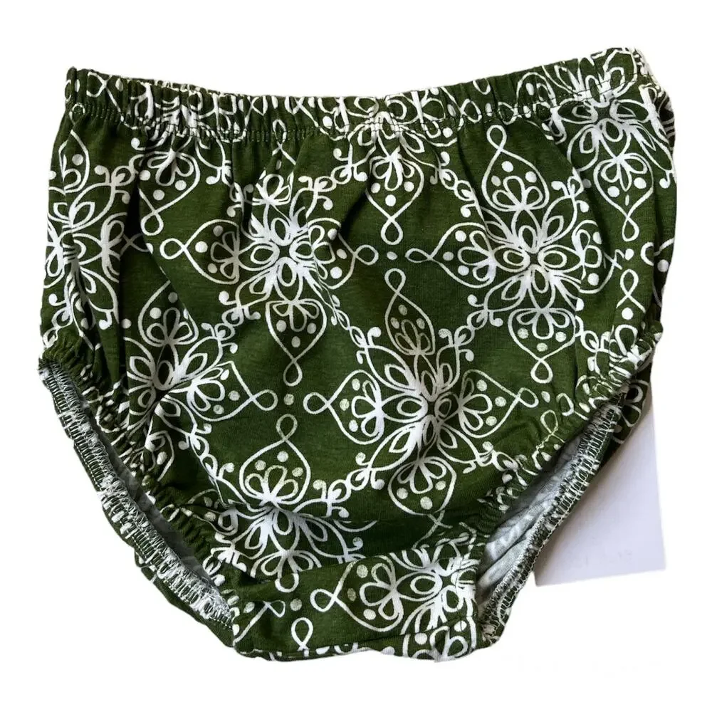 NEW Counting Daisies Christmas Dress & Bloomers Set Olive Green Red Girl's 18 mo